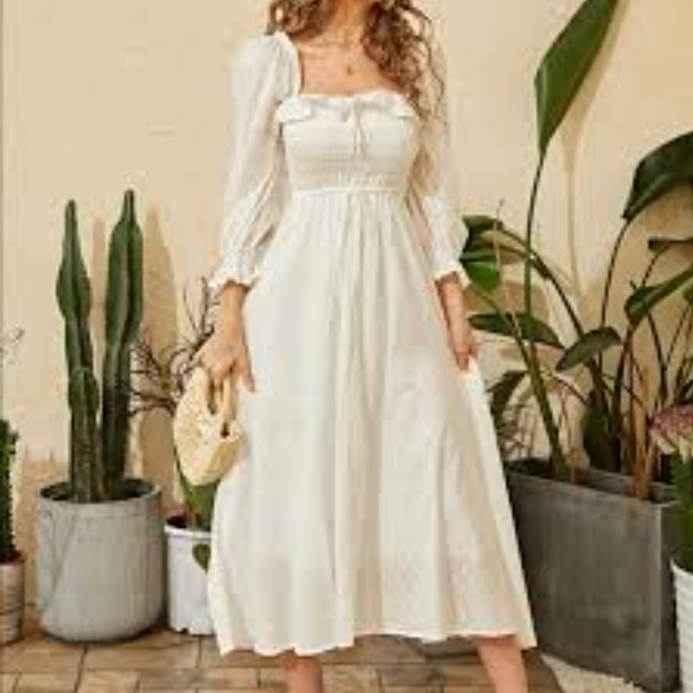 Elegant White Midi Dress